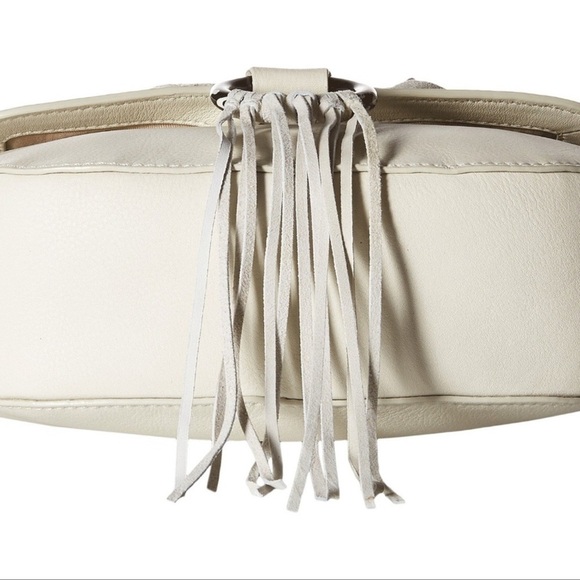 ✅Sam Edelman Donna Crossbody White Leather Tassle Purse Bag - Picture 3 of 9
